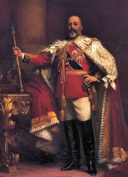 Эдуард VII в коронационном одеянии, 1902 год, художник Fildes Luke Samuel